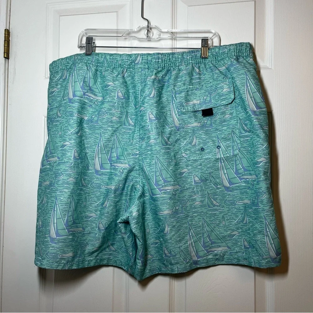 Vineyard Vines Men's Green Sailboat Swim Trunks Size XXL
